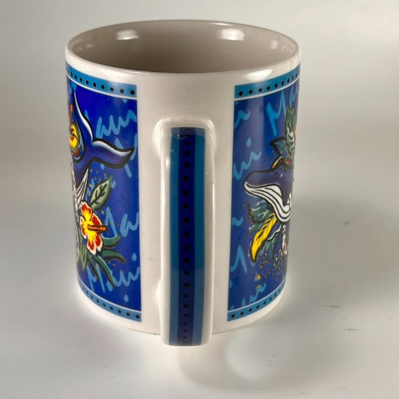 Vtg Hilo Hattie Hawaii Whale Hibiscus Ceramic Coffee Tea Cup Mug Souvenir - Picture 3 of 14